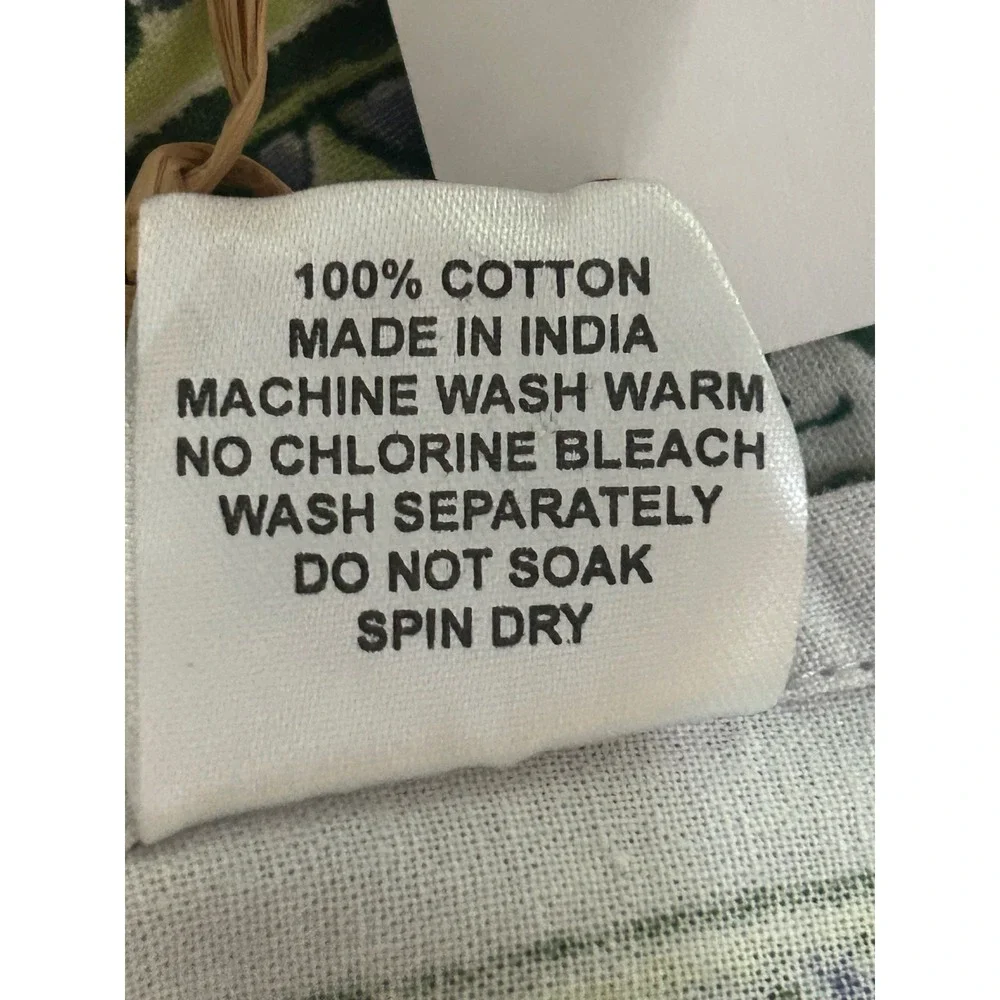 Natural Habitat Maya Blue Tablecloth 86 Round Cotton Hand Block Print India